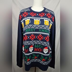 Montego Urban Mens Ugly Christmas‎ Sweater Beer Mug Sz XL Holiday Party